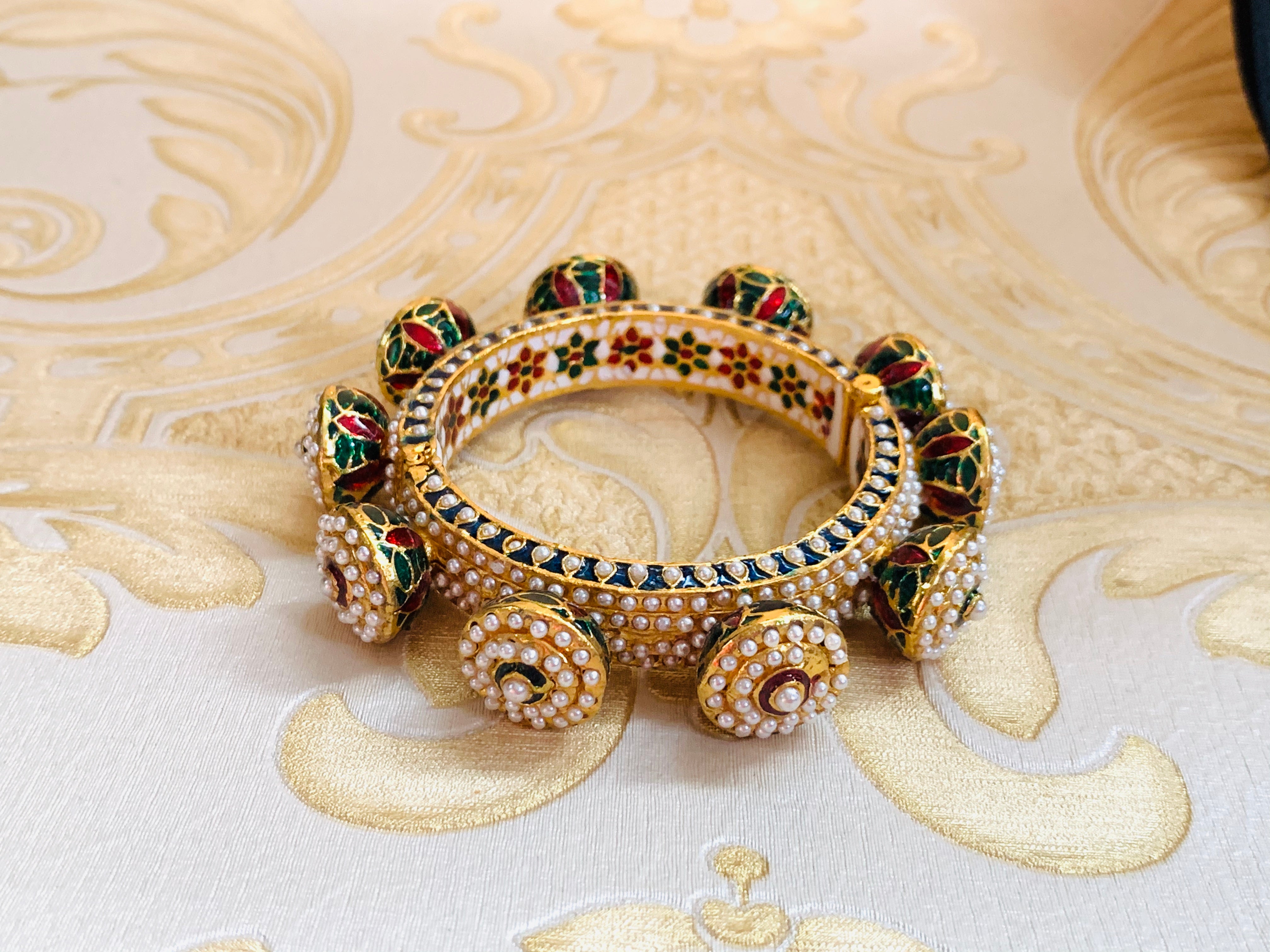 Royal Kundan and Meenakari Bangle | Traditional Indian Bridal Handcrafted Jewelry