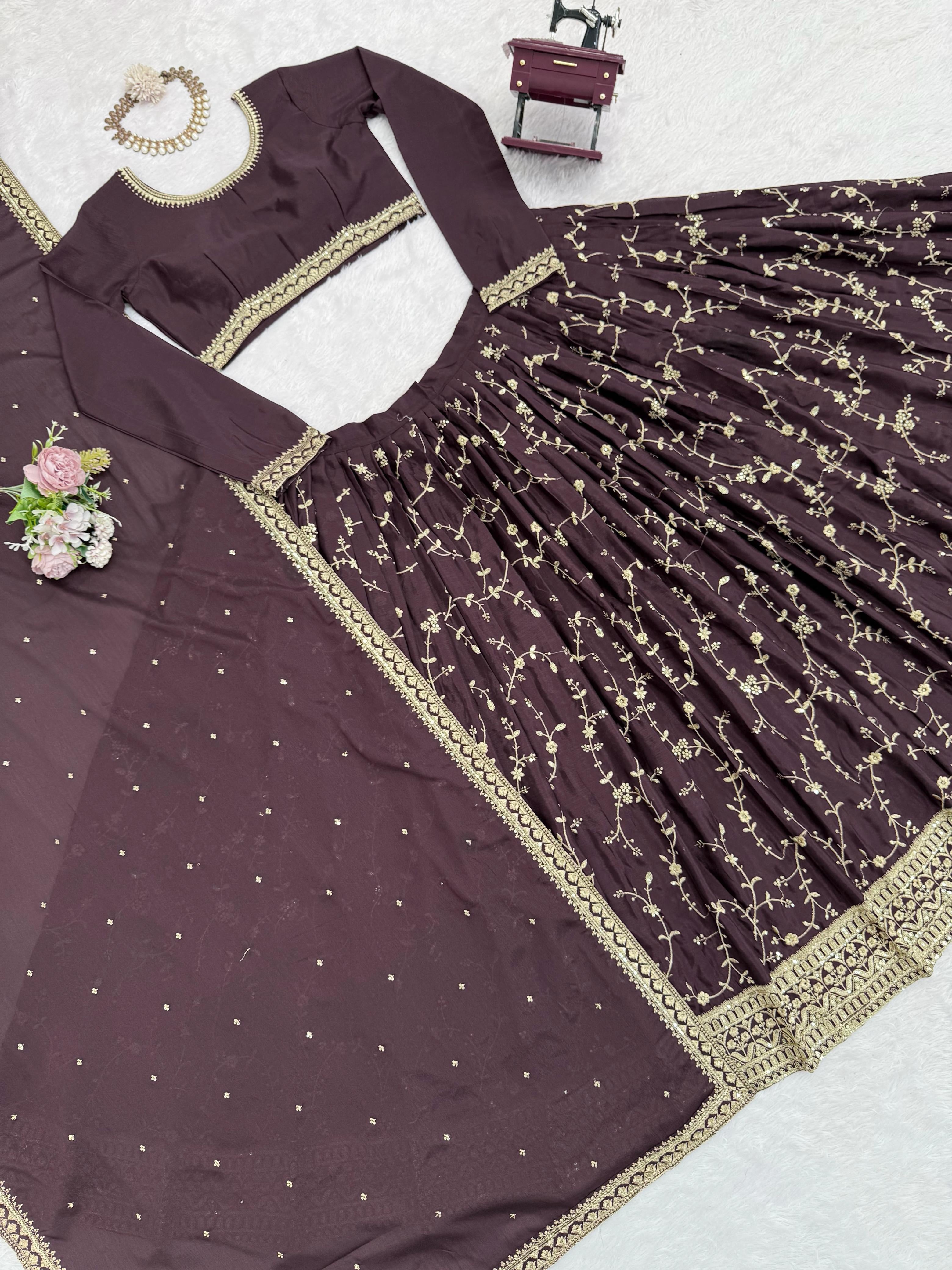 Boutique designer lehenga choli with dupatta