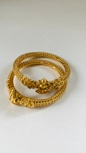 Antique Gold Temple Design Kada | Traditional South Indian Goddess Bangle