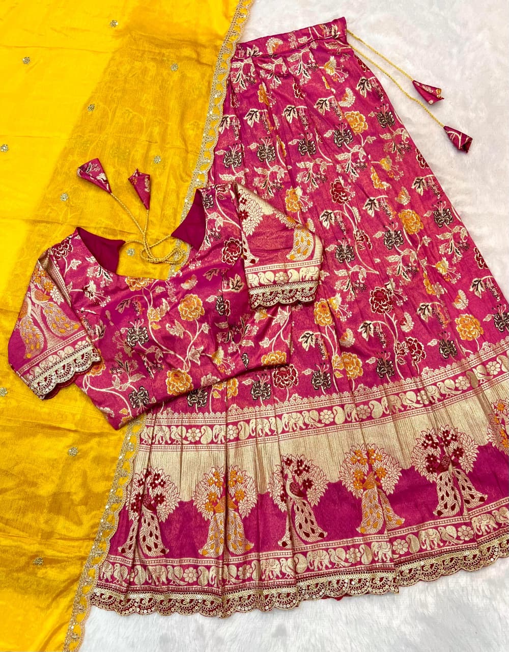 Paithank Tissue silk lehenga choli with dupatta