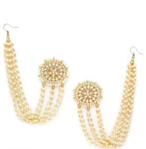 Kundan Earrings with Moti Sahara