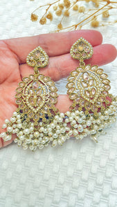 Polki Kundan Moti earrings