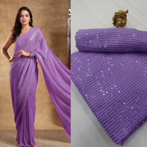 Elegant Sequins Saree with Unstitched Blouse Piece