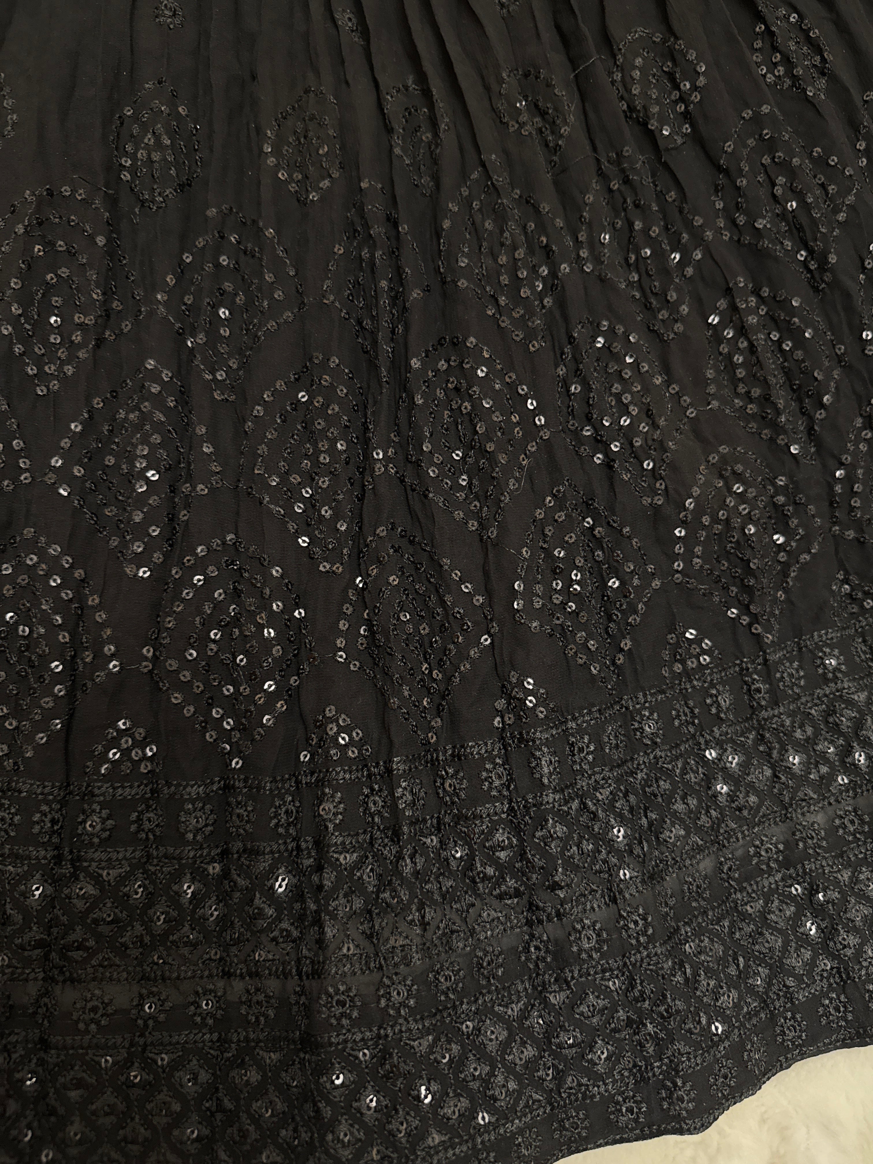 Black sequins and embroidered Party and festive wear lehenga