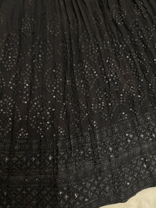 Black sequins and embroidered Party and festive wear lehenga