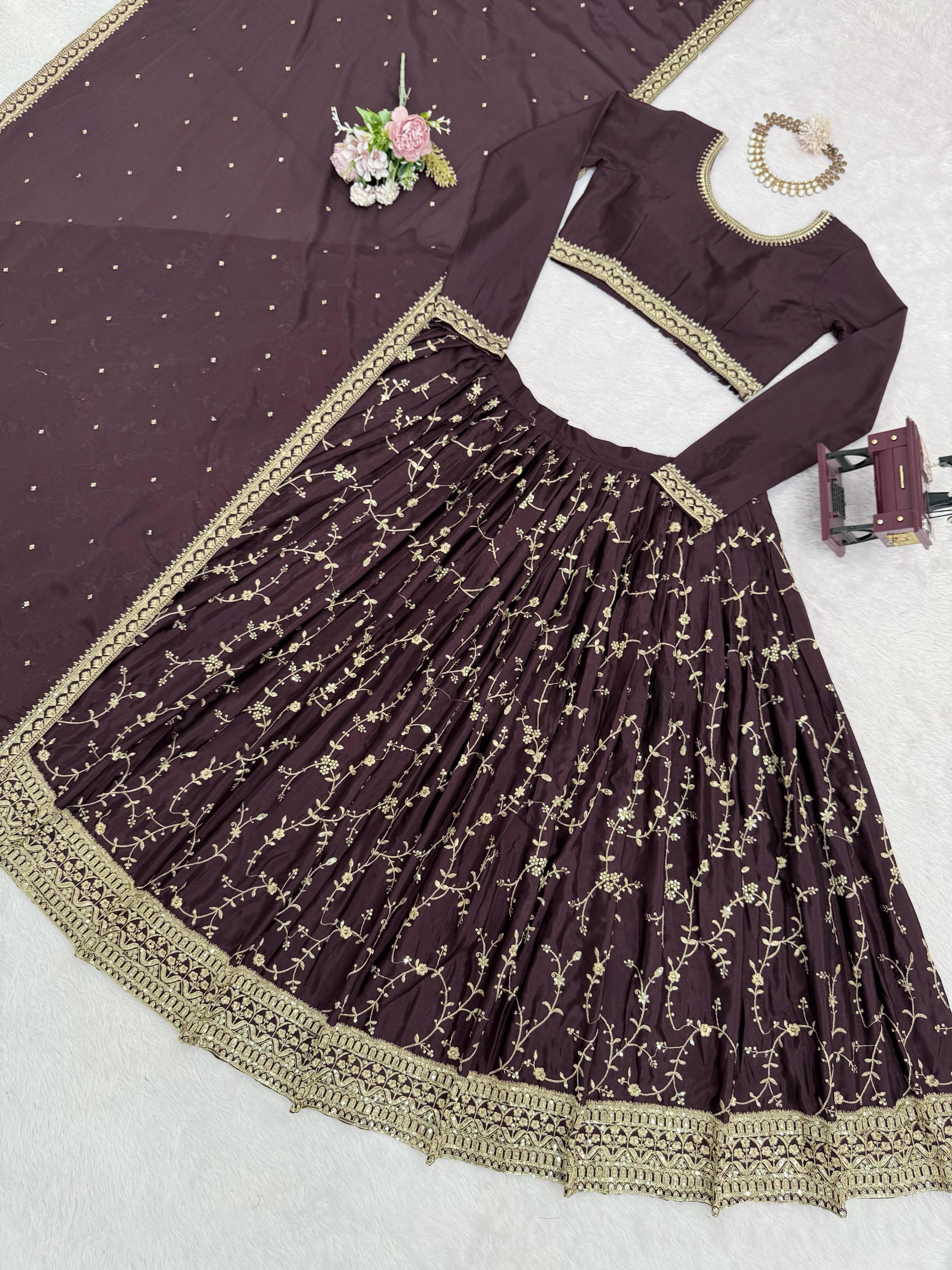 Boutique designer lehenga choli with dupatta