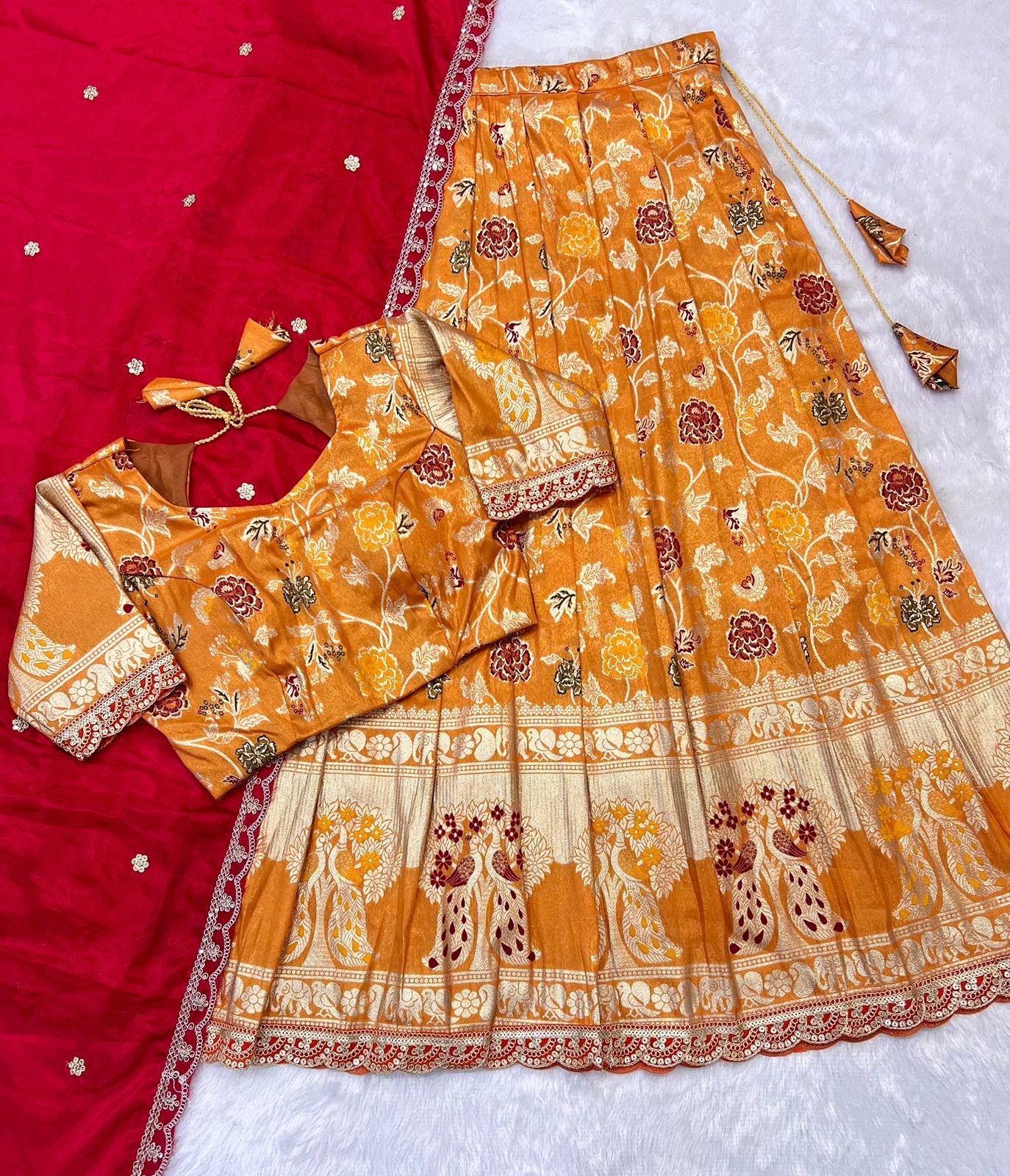 Paithank Tissue silk lehenga choli with dupatta