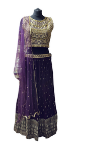 Royal Purple Embroidered Lehenga Choli with Dupatta – Bridal & Party Wear