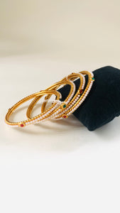 Elegant Bangles Set | Traditional Gold-Plated Indian Bridal Jewelry