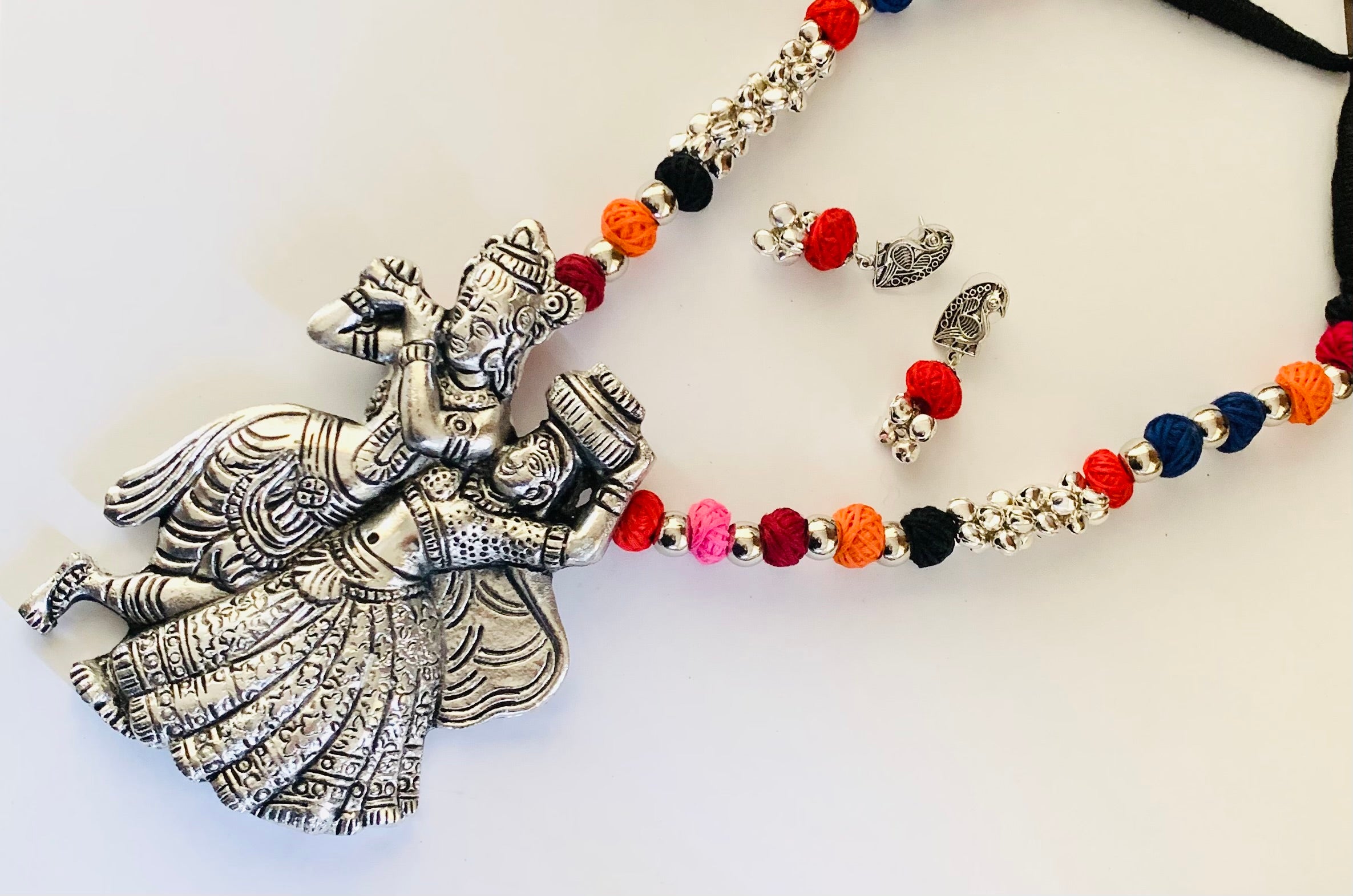 Radha Krishna Multicolour Navratri Jewellery Set | Traditional Festive Garba Accessories