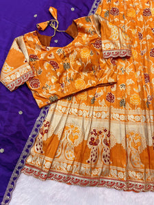 Paithank Tissue silk lehenga choli with dupatta