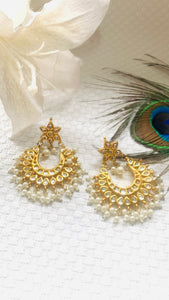 ✨ Kundan Pearl Chandbali Earrings ✨