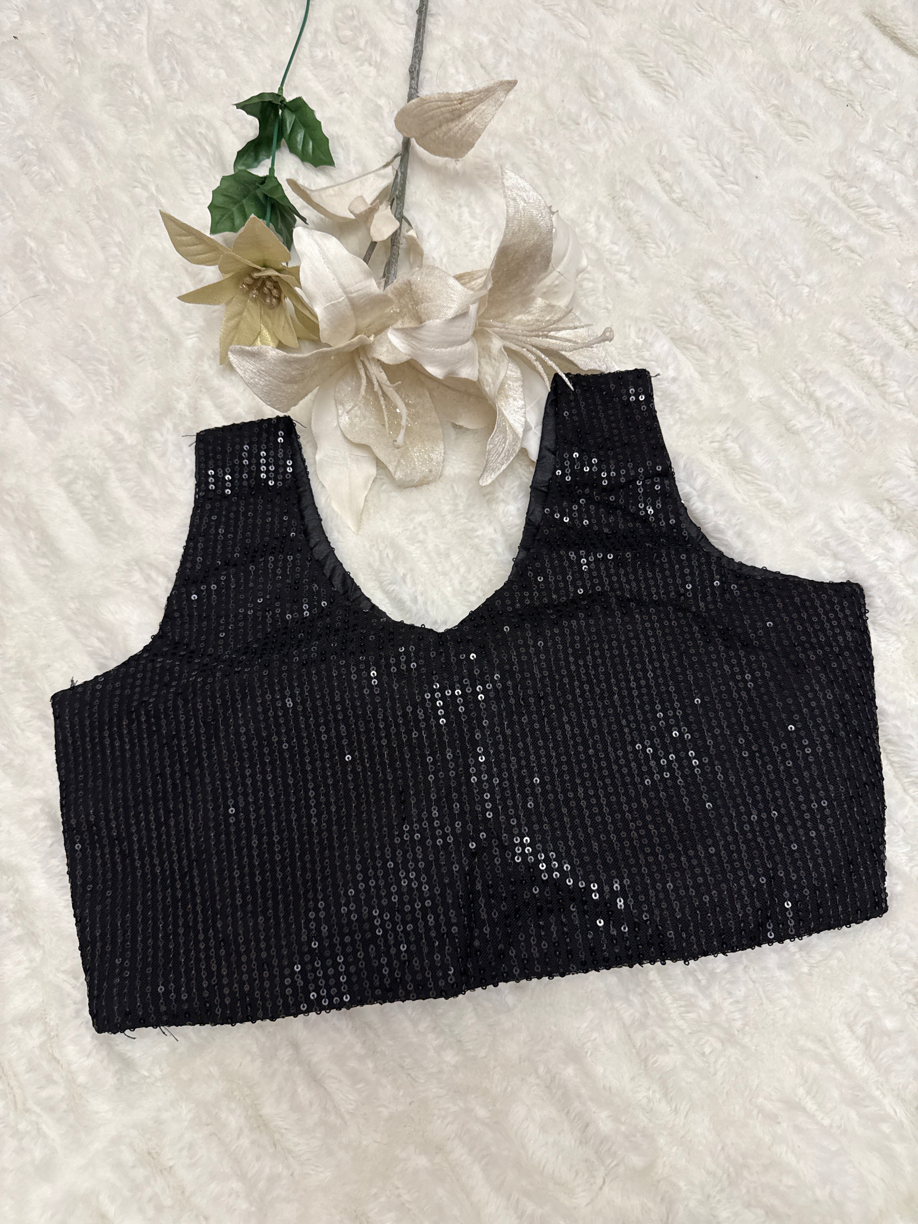 Readymade Sequins Saree Blouse – Glamorous & Ready-to-Wear