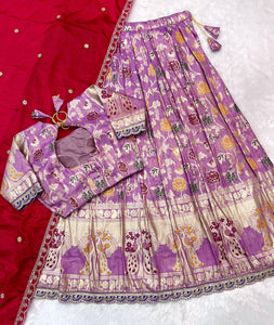 Paithank Tissue silk lehenga choli with dupatta