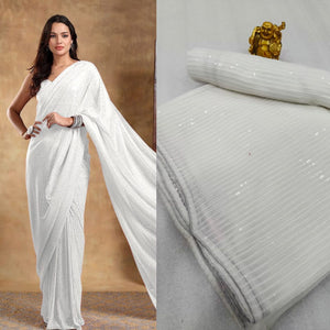 Elegant Sequins Saree with Unstitched Blouse Piece