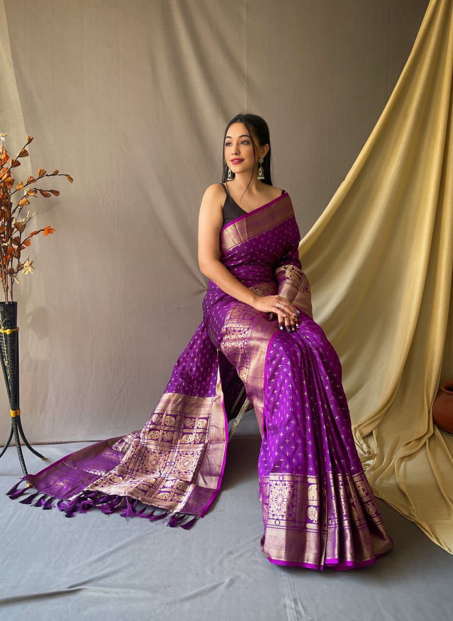 Silk saree with zari weaving