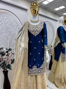 Partywear sharara suit with dupatta