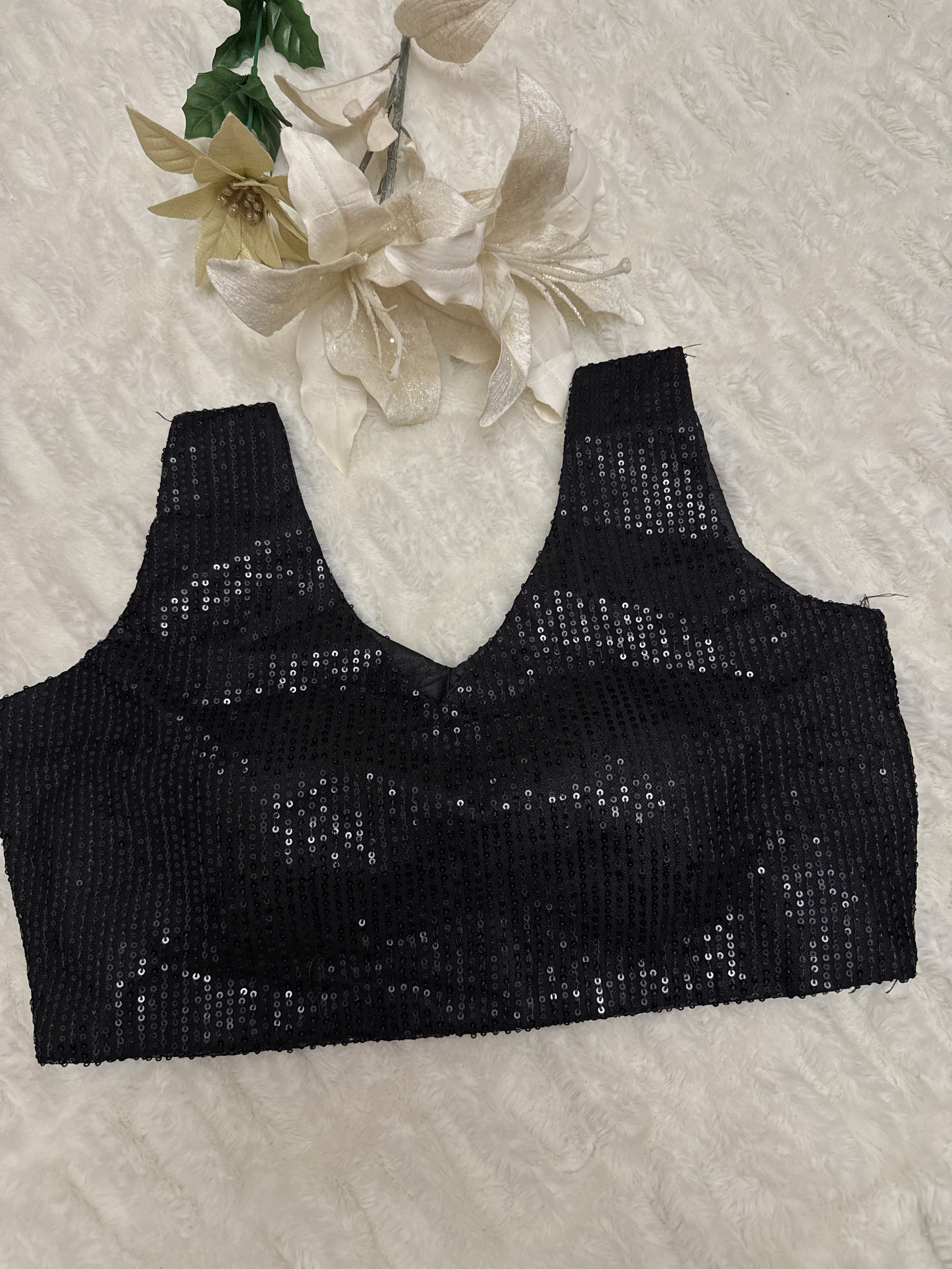 Readymade Sequins Saree Blouse – Glamorous & Ready-to-Wear