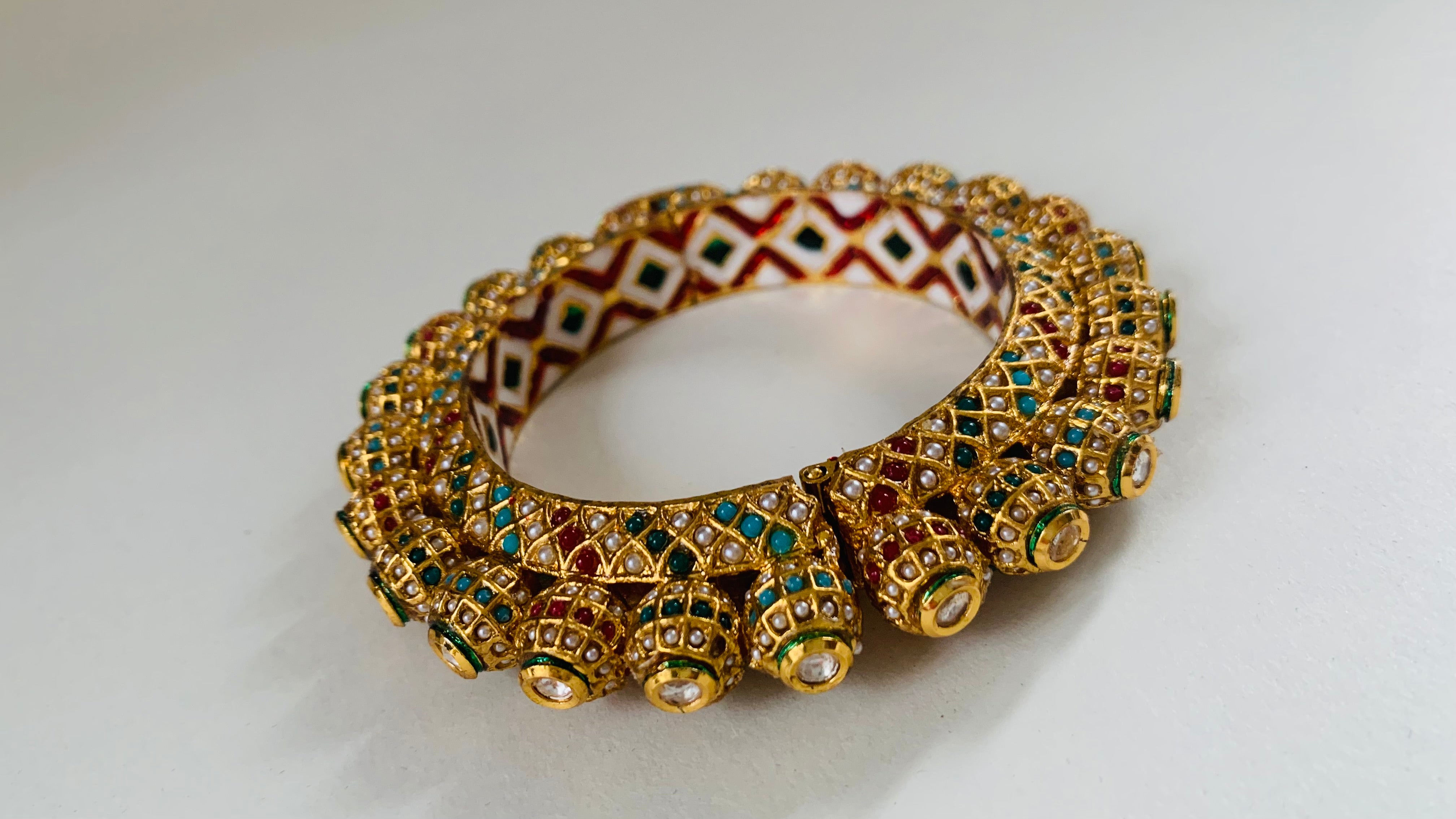 Royal Kundan and Meenakari Bangle | Traditional Indian Bridal Handcrafted Jewelry