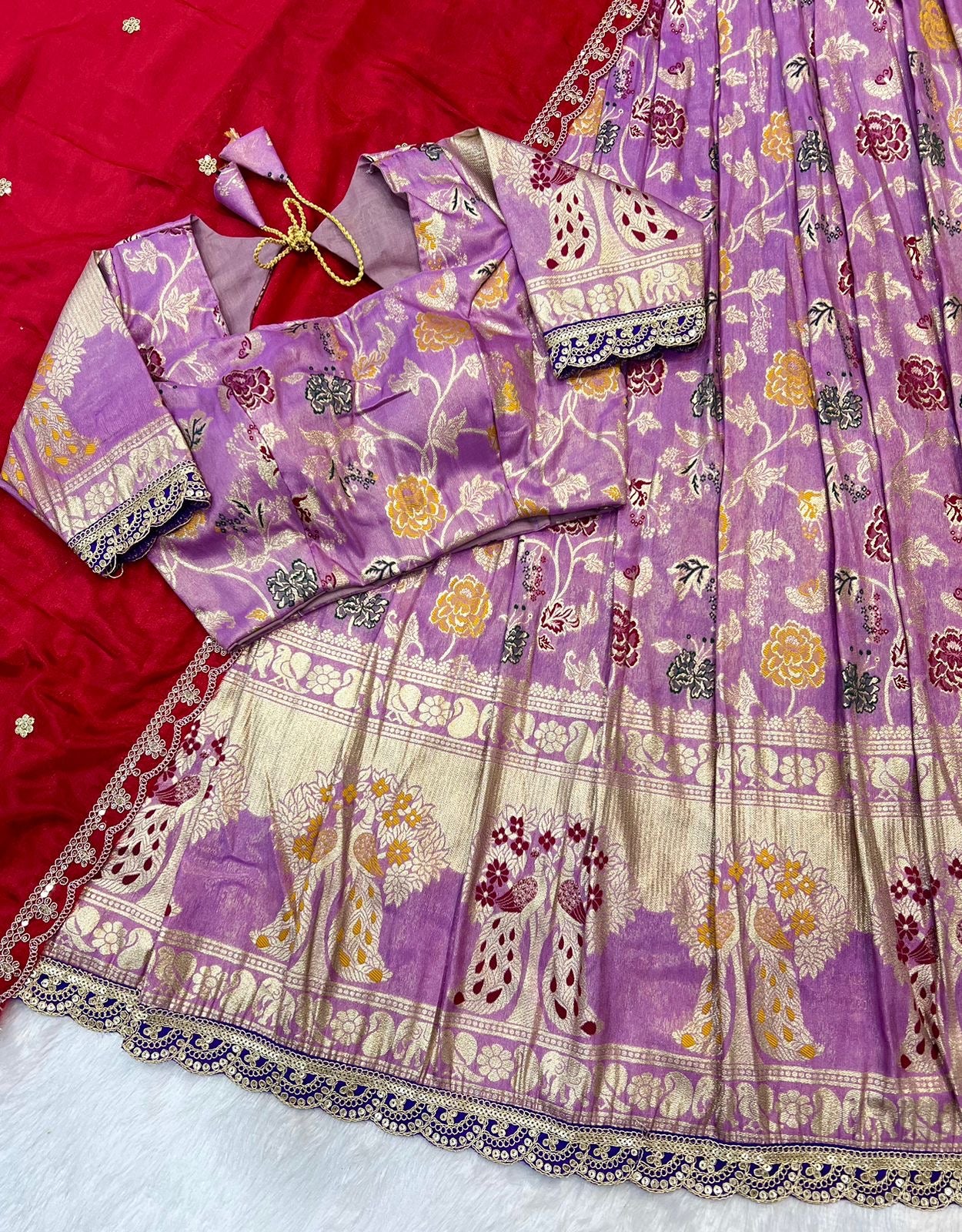 Paithank Tissue silk lehenga choli with dupatta