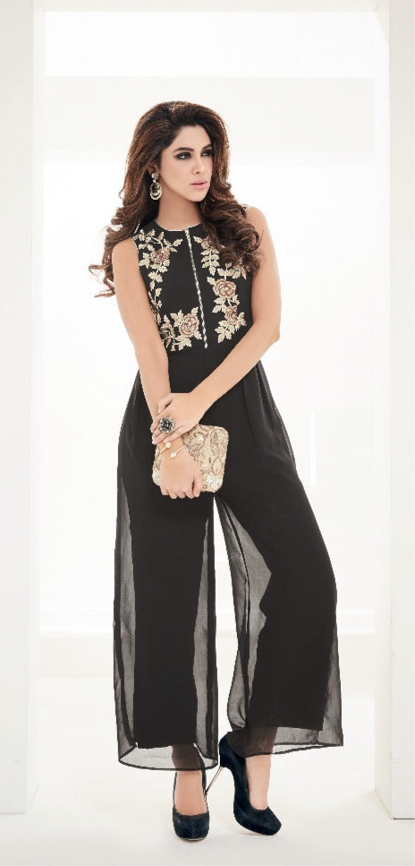 Jumpsuit with floral embroidery