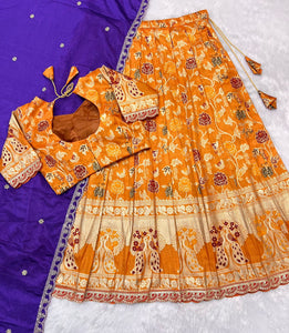 Paithank Tissue silk lehenga choli with dupatta