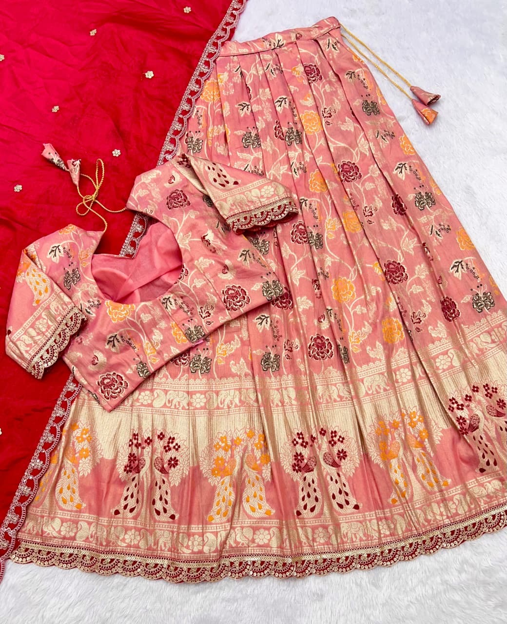 Paithank Tissue silk lehenga choli with dupatta