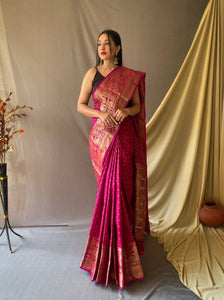 Silk saree with zari weaving