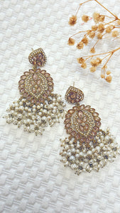 Polki Kundan Moti earrings