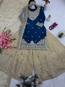 Partywear sharara suit with dupatta
