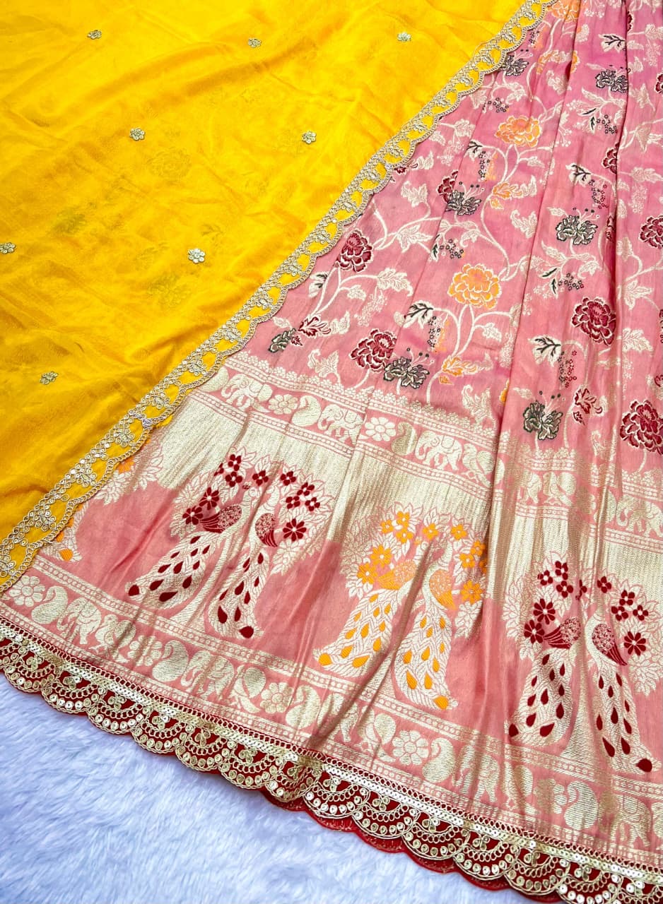 Paithank Tissue silk lehenga choli with dupatta