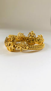 Antique Gold Temple Design Kada | Traditional South Indian Goddess Bangle