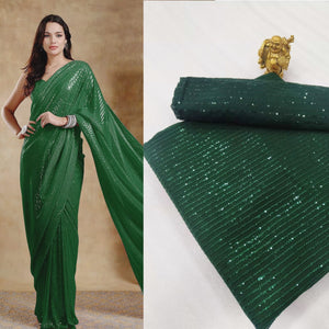 Elegant Sequins Saree with Unstitched Blouse Piece