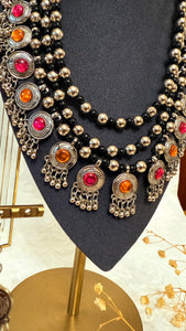 Navratri Special Pink & Orange Jewellery Set | Festive Garba & Dandiya Accessories