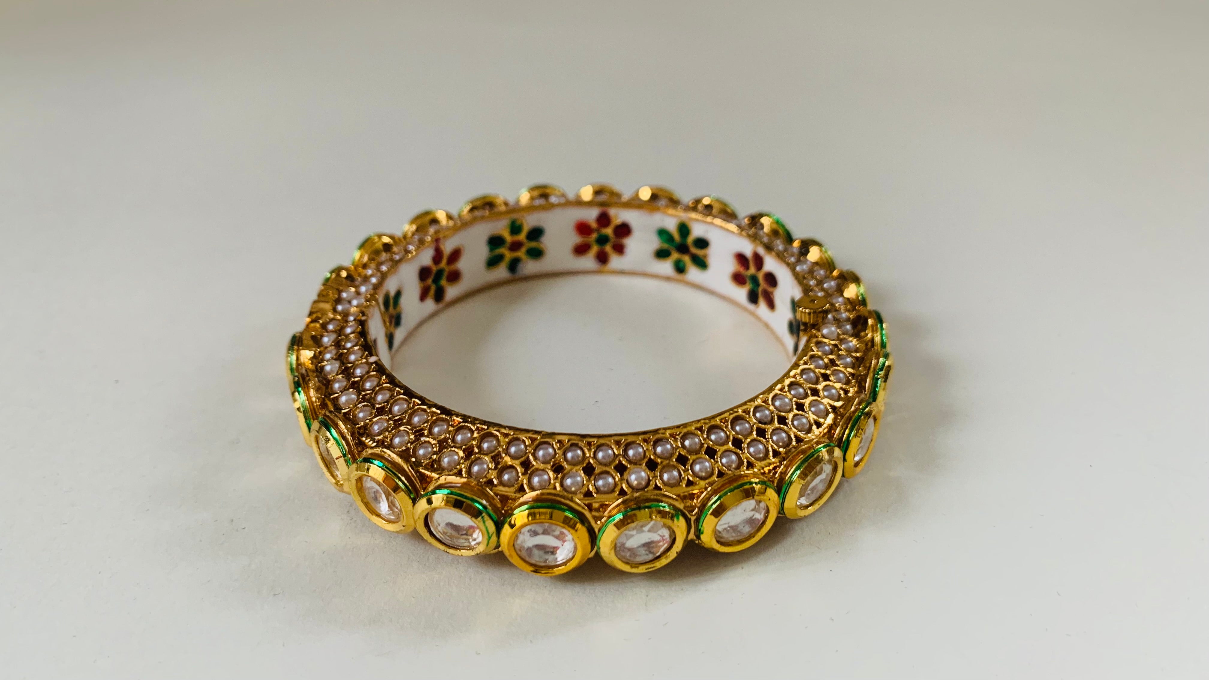 Royal Kundan and Meenakari Bangle | Traditional Indian Bridal Handcrafted Jewelry