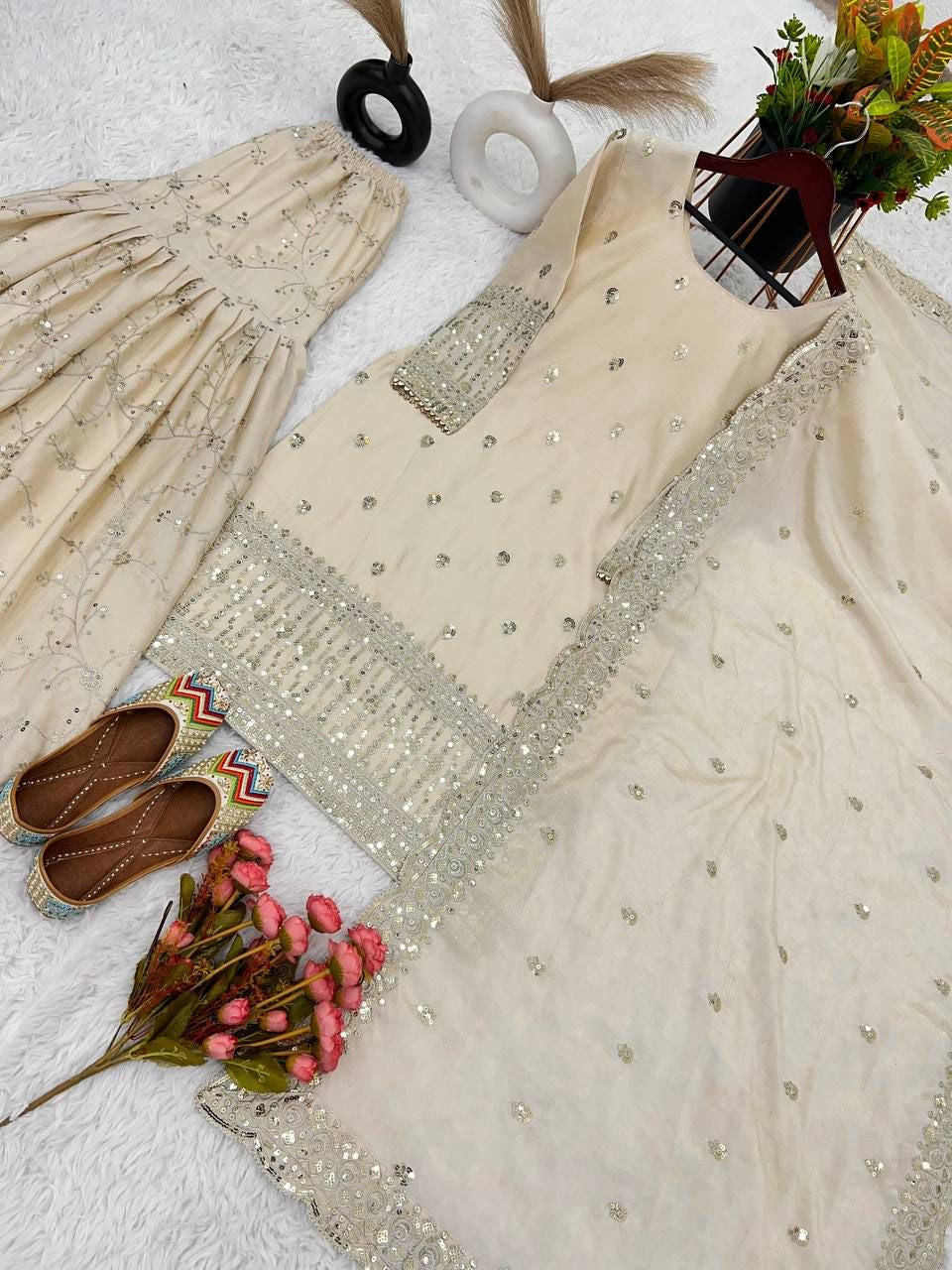 Kurta with sharara and dupatta (pre order)