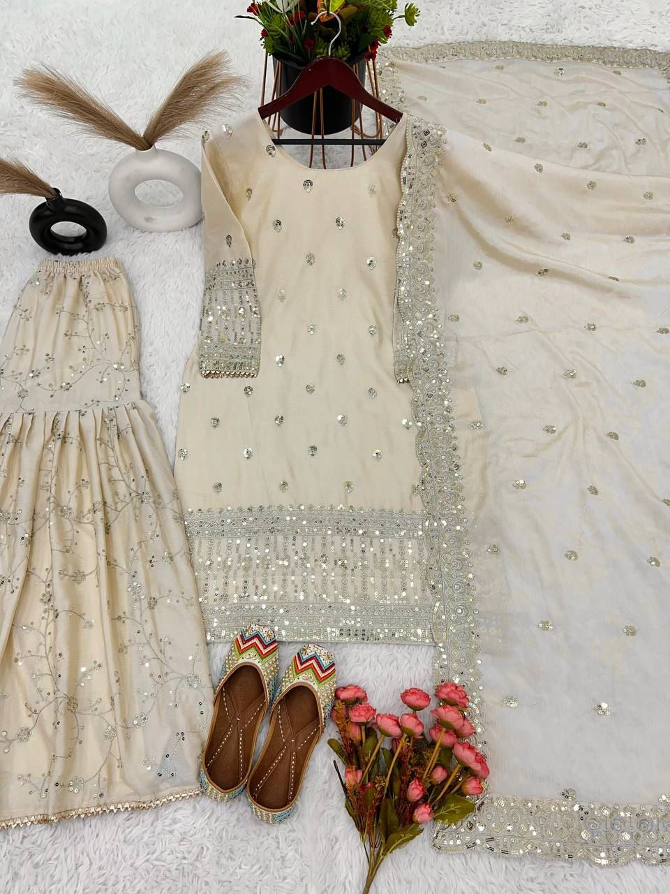 Kurta with sharara and dupatta (pre order)