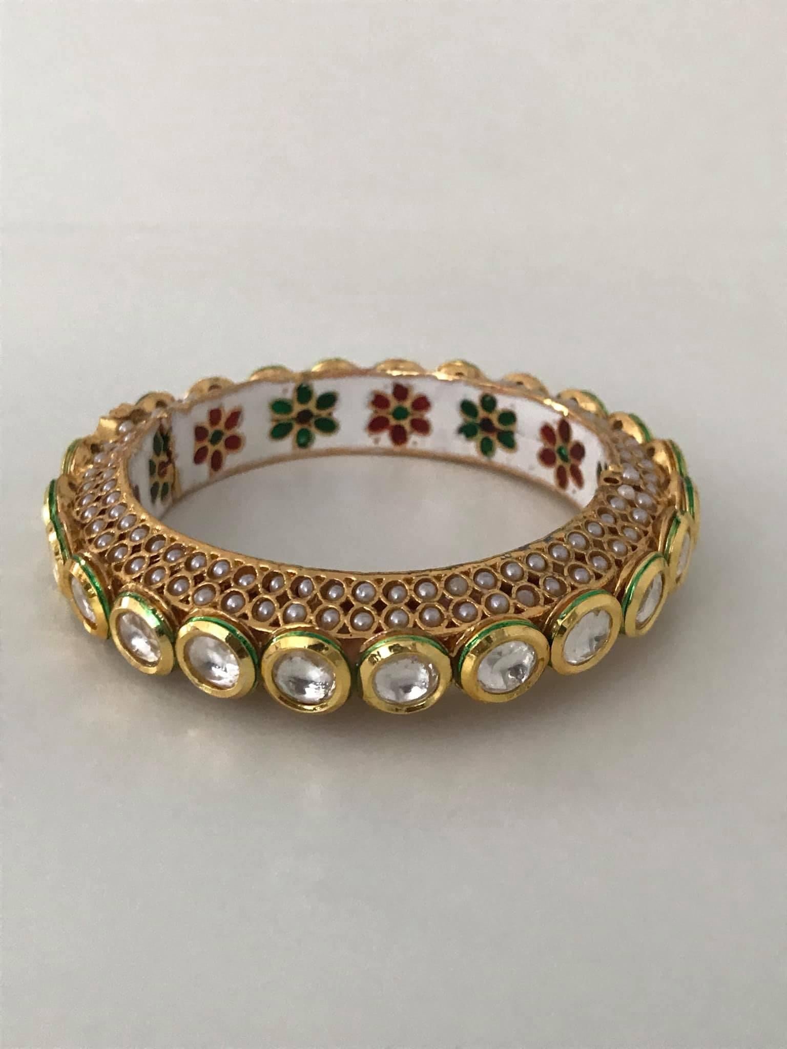 Royal Kundan and Meenakari Bangle | Traditional Indian Bridal Handcrafted Jewelry