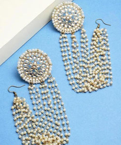 Kundan Earrings with Moti Sahara