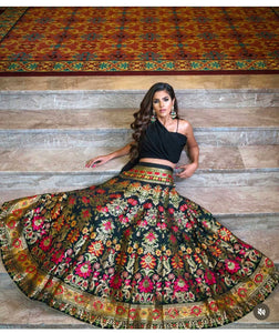 Black Banarasi Lehenga Indo western style