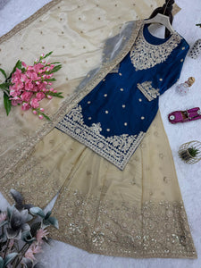 Partywear sharara suit with dupatta