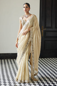 Bollywood Blockbuster Organza Saree with Original Mirror Work & Heavy Embroidered Silk Blouse