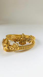 Antique Gold Temple Design Kada | Traditional South Indian Goddess Bangle