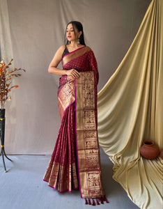 Silk saree with zari weaving