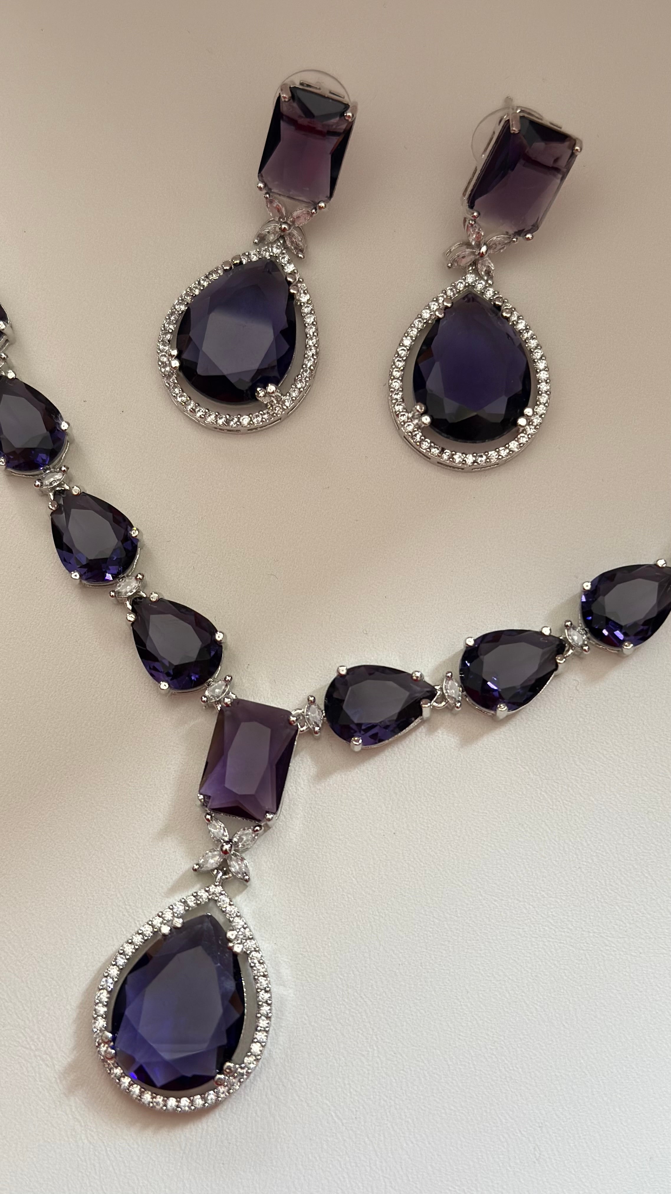 Anisha - Elegant Cubic Zirconia Necklace Set – Sparkling Bridal & Party Wear Jewellery