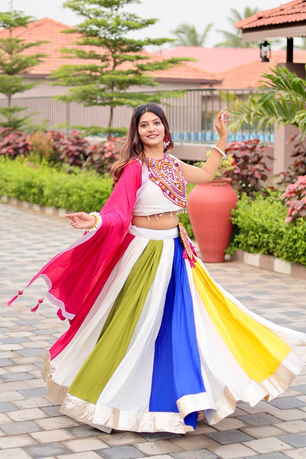 Gamthi work Lehenga Choli fully stitched. Pre order