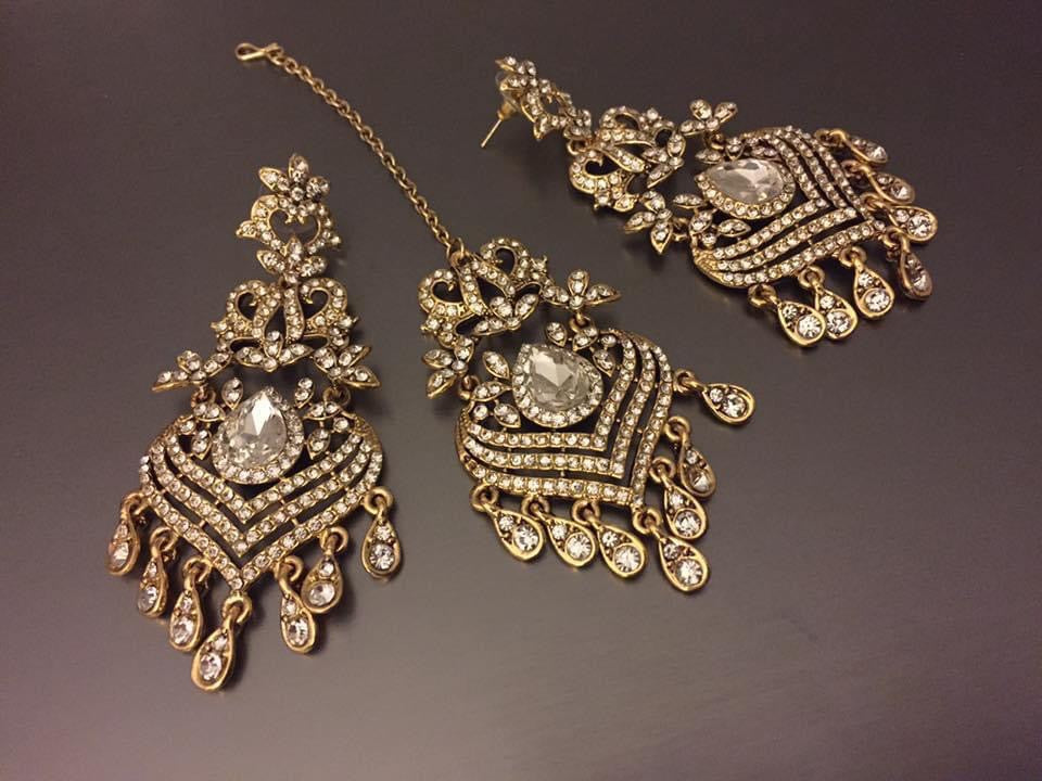 Stone Earrings & Tikka Set ✨