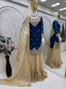 Partywear sharara suit with dupatta