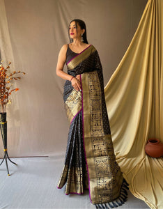 Silk saree with zari weaving