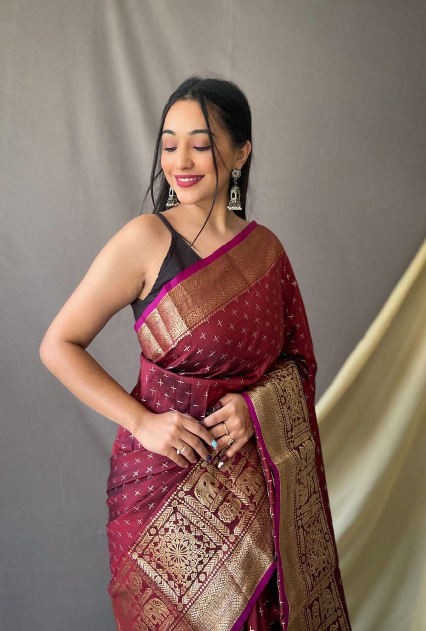 Silk saree with zari weaving